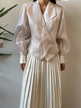 1980s Silk Organza Blazer Top - S/M