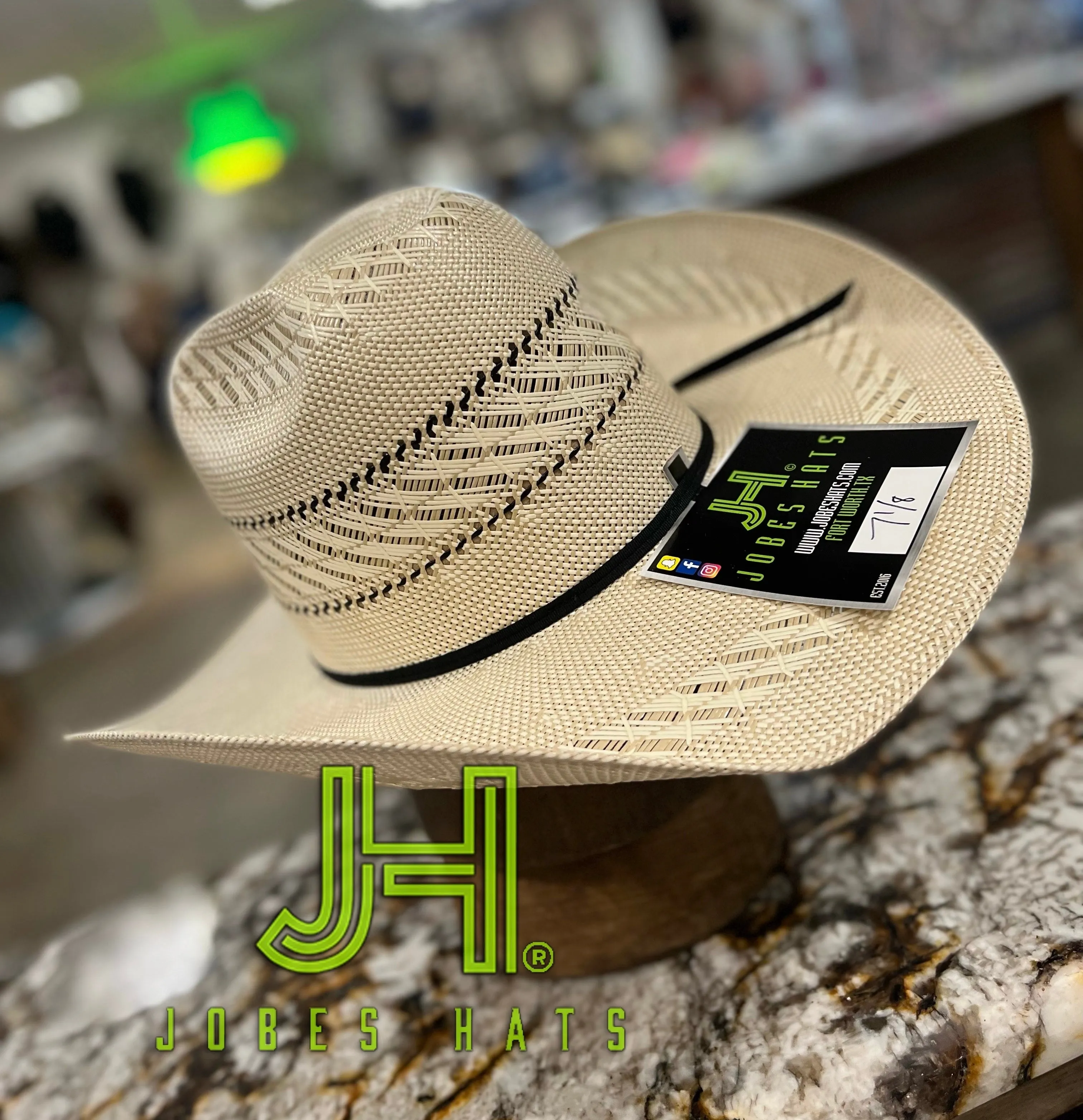 2022 Jobes Hats Straw Hat “Londres” 4”1/4 Brim (Comes open and flat)