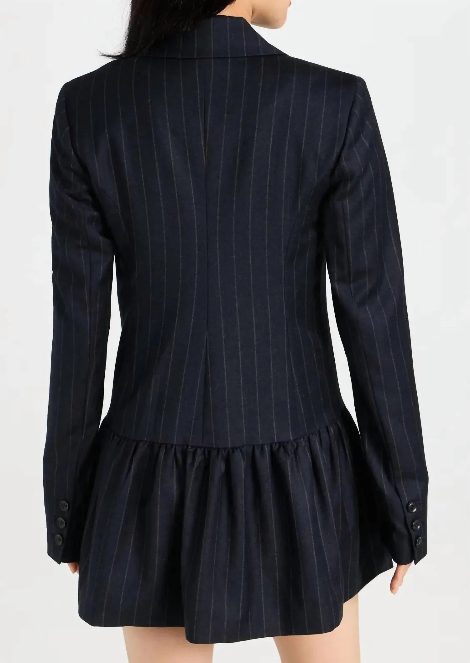 AINSLEY PINSTRIPE DROP WAIST BLAZER DRESS