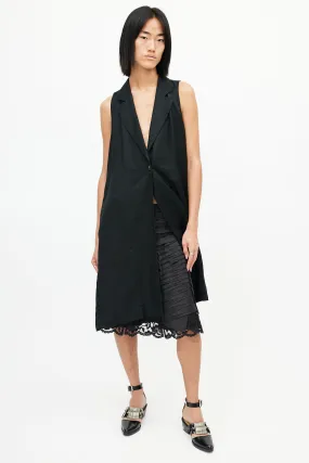 Black Sleeveless Blazer Dress