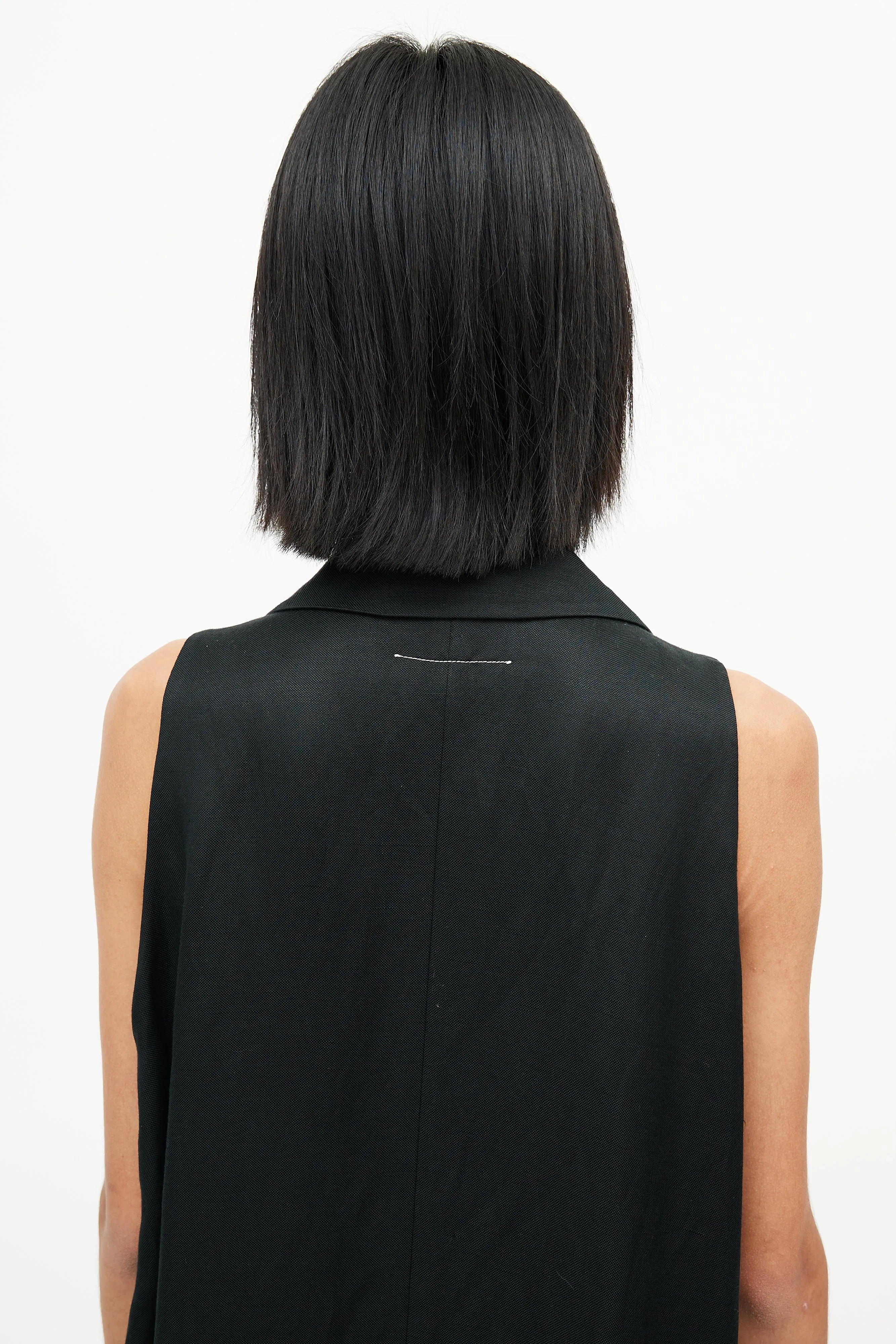 Black Sleeveless Blazer Dress