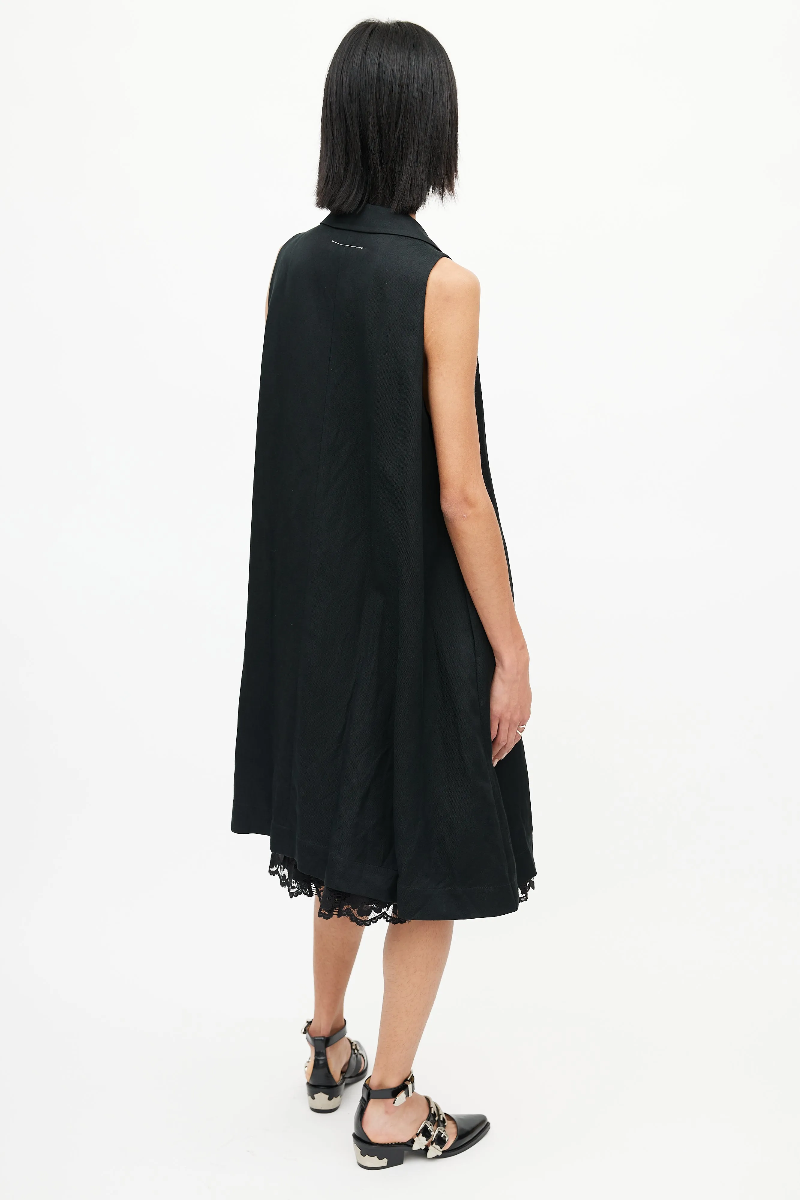 Black Sleeveless Blazer Dress