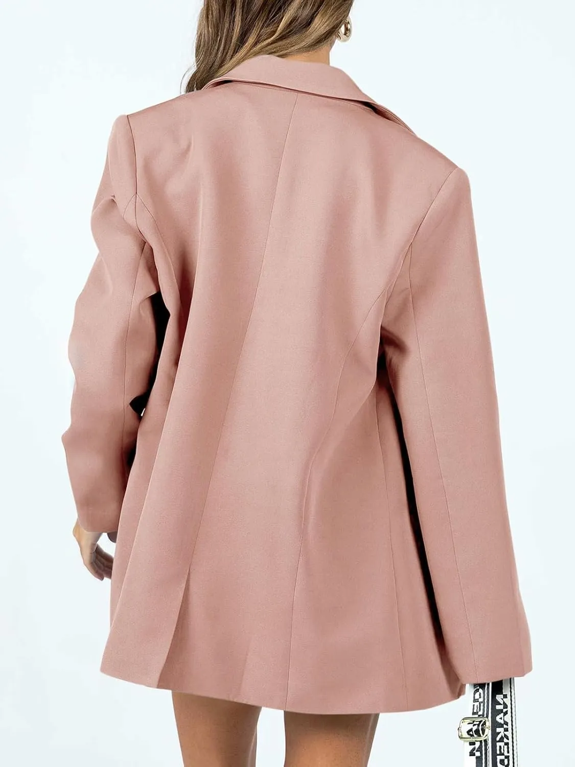 Cicy Bell Womens Casual Oversized Blazer Button Down Long Sleeve Lapel Work Office Blazer Jackets with Pockets