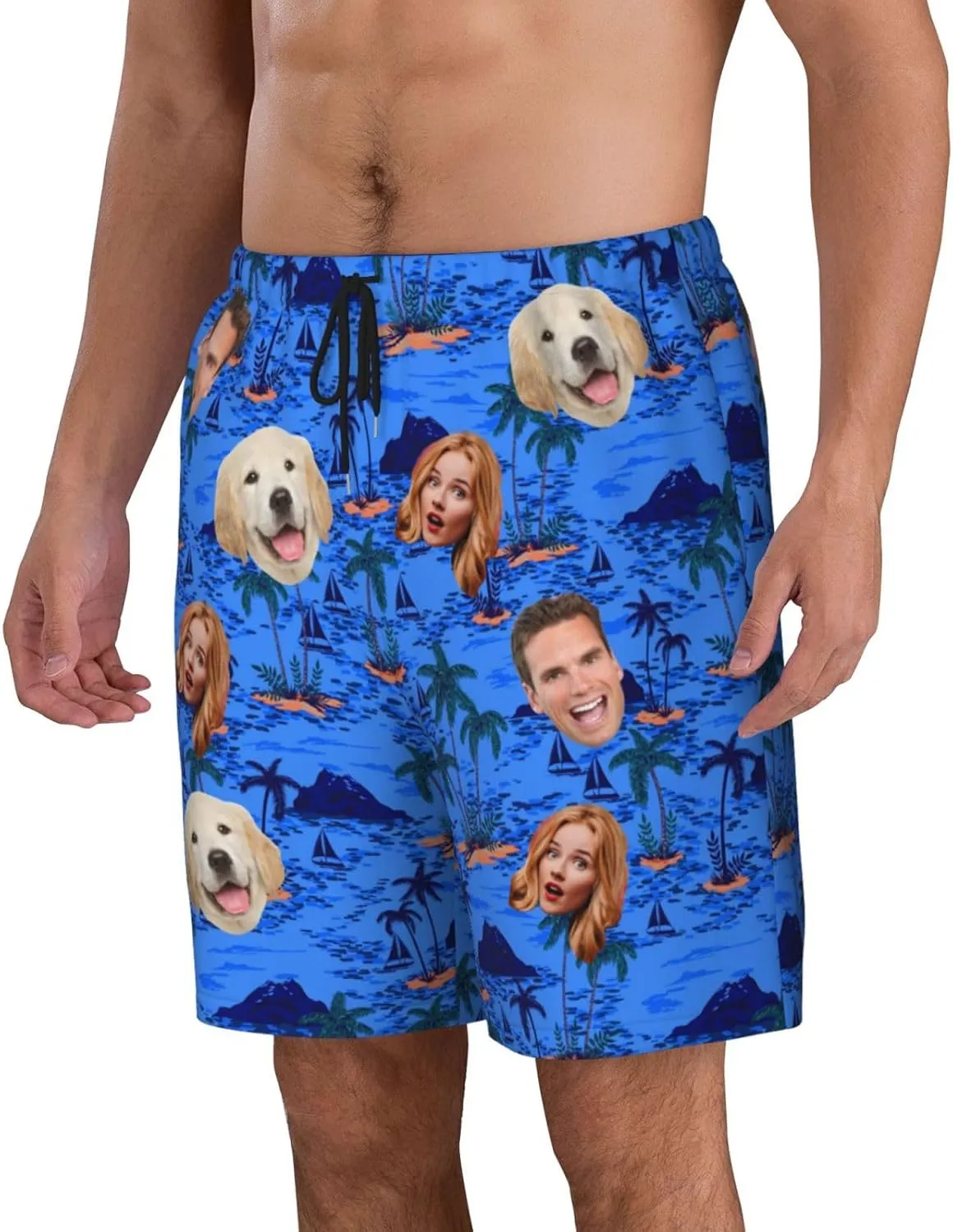 Custom Shorts for Men, Custom Swim Trunks Men Personalized Funny Swim Trunks Beach Board Shorts Swim Shorts Swimwear