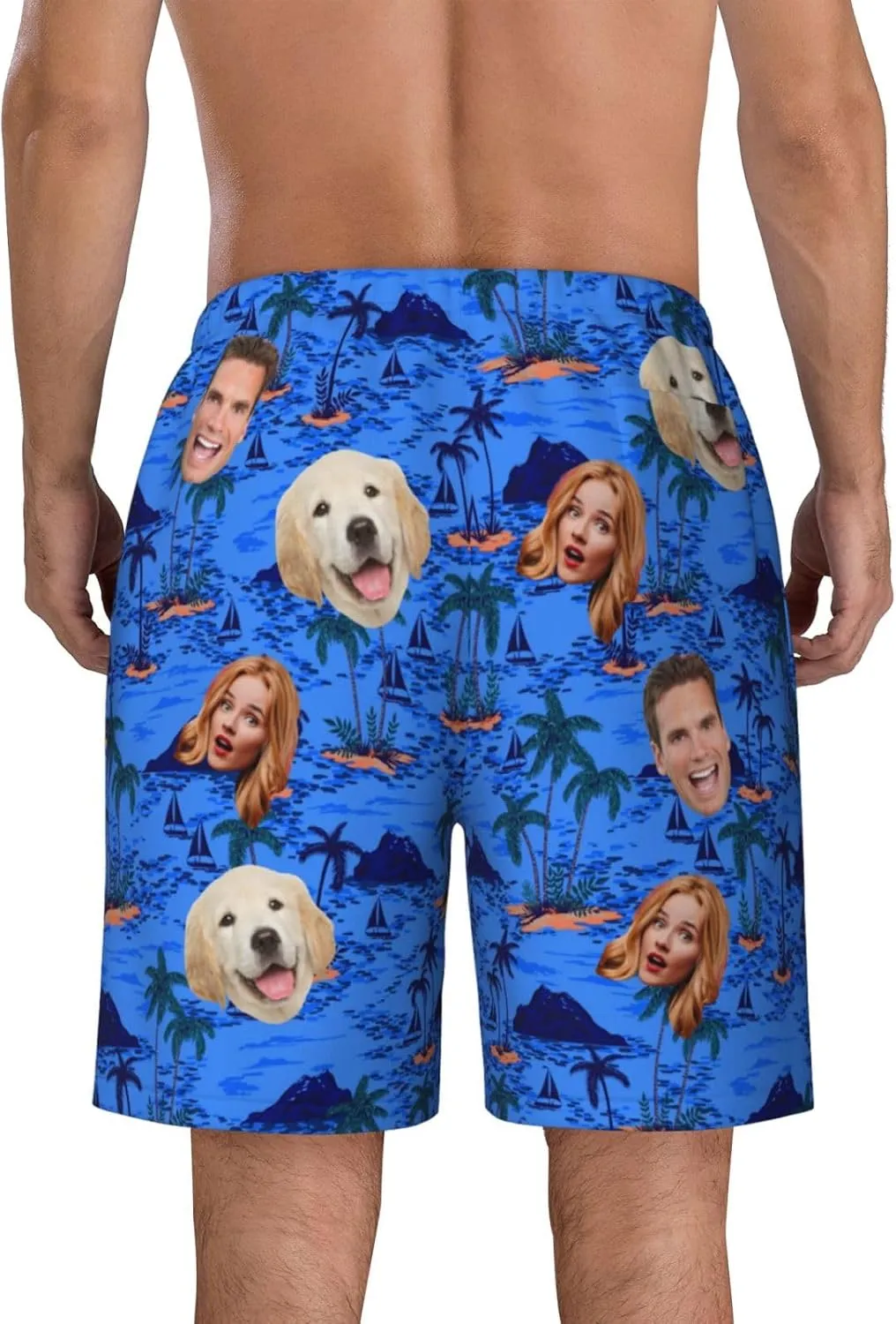 Custom Shorts for Men, Custom Swim Trunks Men Personalized Funny Swim Trunks Beach Board Shorts Swim Shorts Swimwear