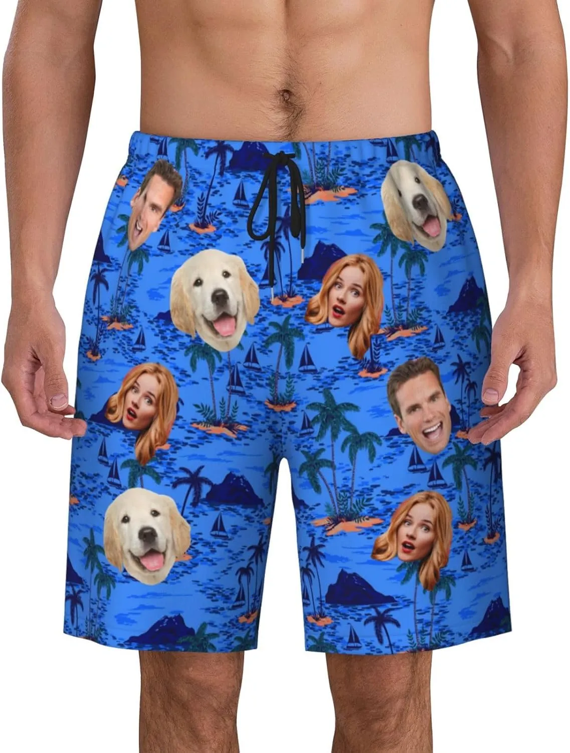 Custom Shorts for Men, Custom Swim Trunks Men Personalized Funny Swim Trunks Beach Board Shorts Swim Shorts Swimwear