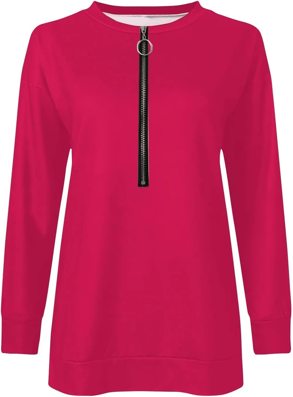 GOFULY Sweatshirt For Women Fall Quarter Zip Pullover Baggy Solid Outfits Long Sleeve Lapel Collared Clothes 2024 Trendy