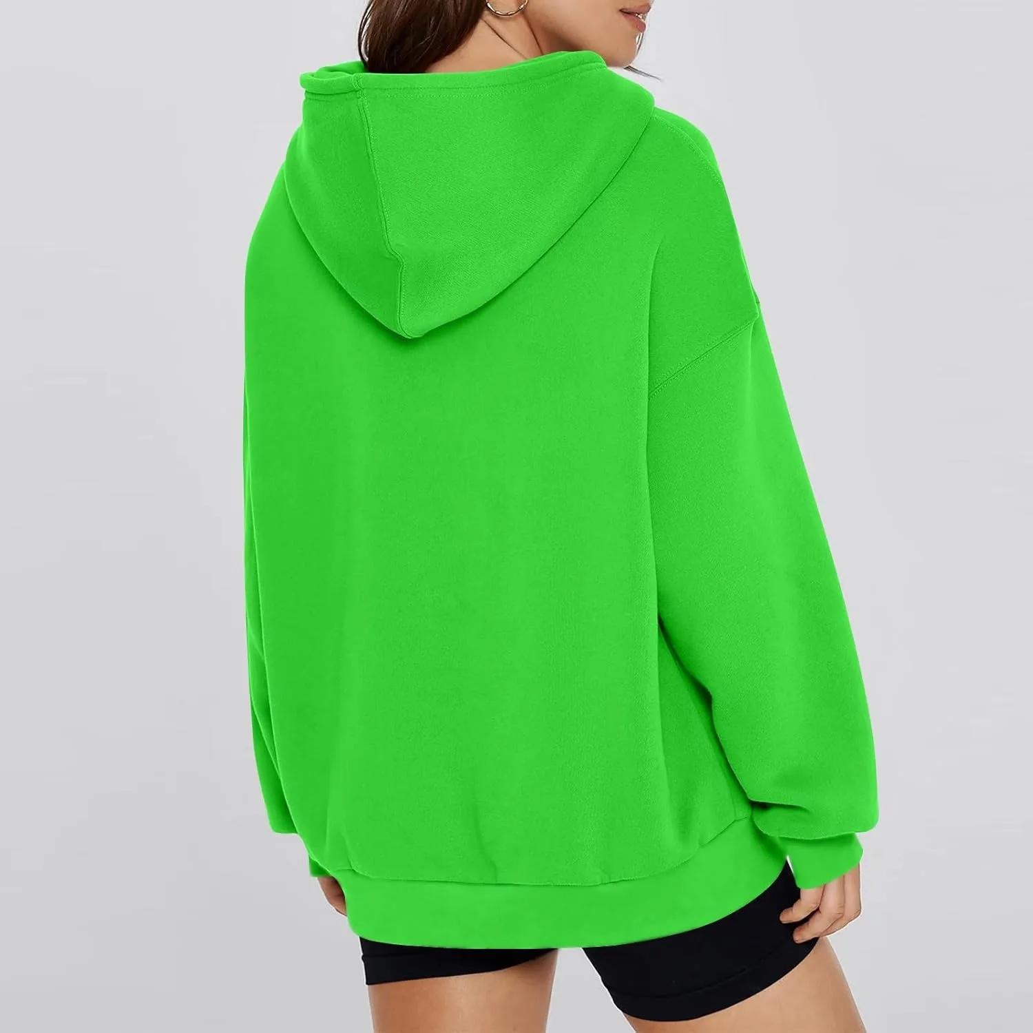 Hoodies For Women Oversized Solid Color Sweatshirt Casual Long Sleeve Pullover Tops With Pocket