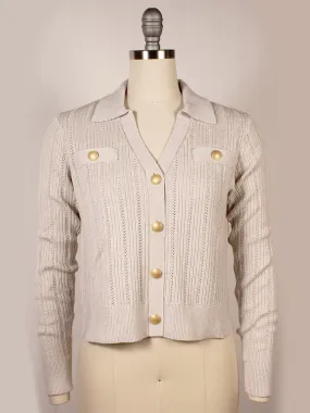 Kinross Rib Button Front Polo in Champagne