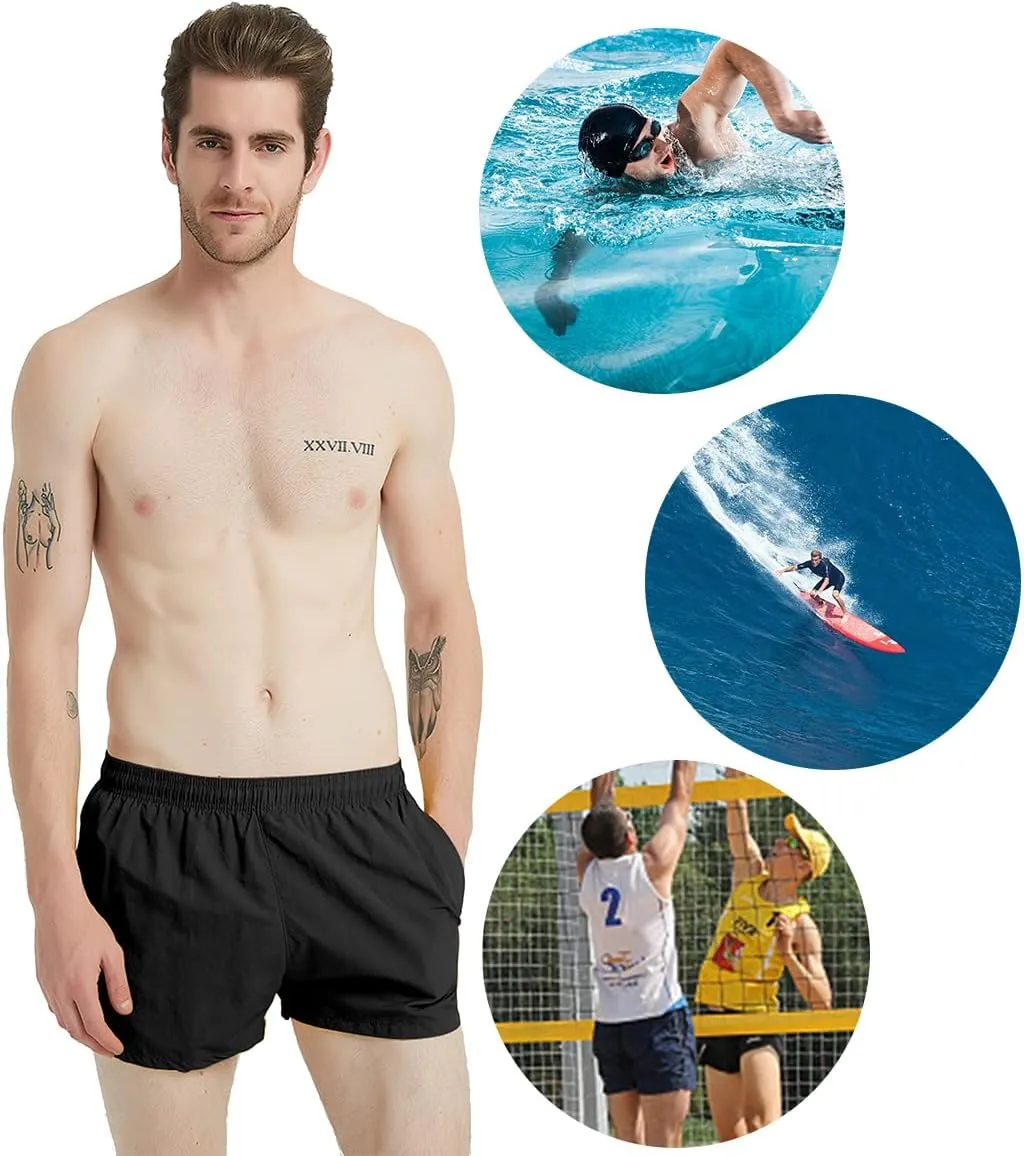 MYJAJAYI Mens Swim Trunks 3" Swim Shorts Quick Dry Beach Shorts with Mesh Lining