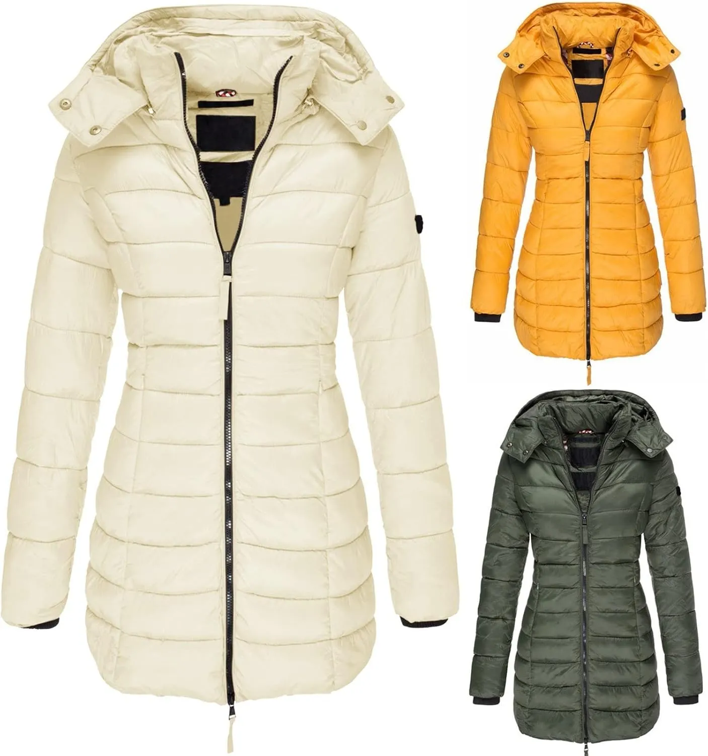 Parka Coats for Women Plus Size Long Thermal Thicken Padded Jacket Trendy 2022 Outdoor Down Coat with Pockets