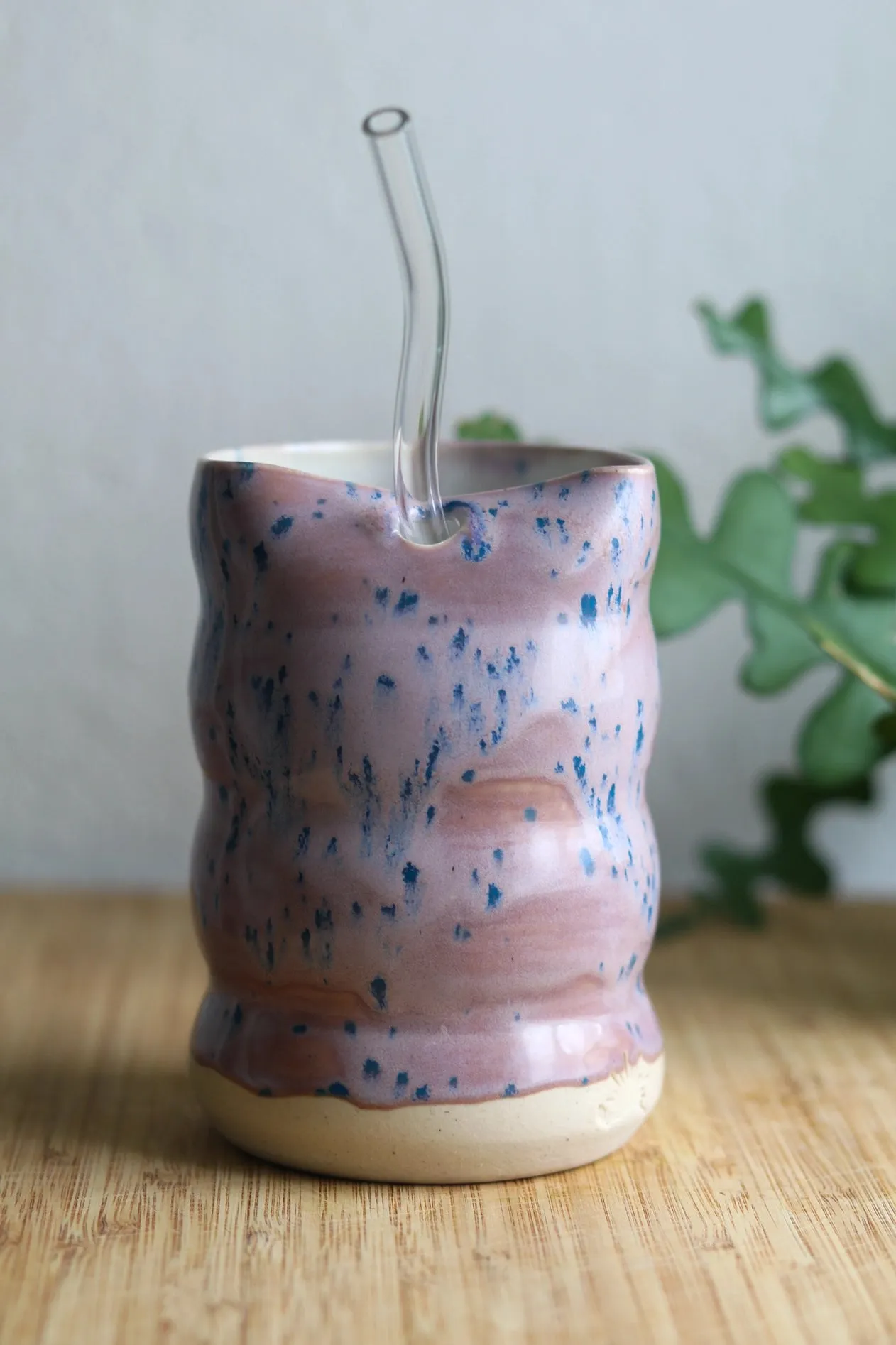 Pottery Straw Tumbler