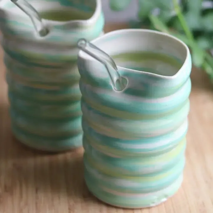 Pottery Straw Tumbler