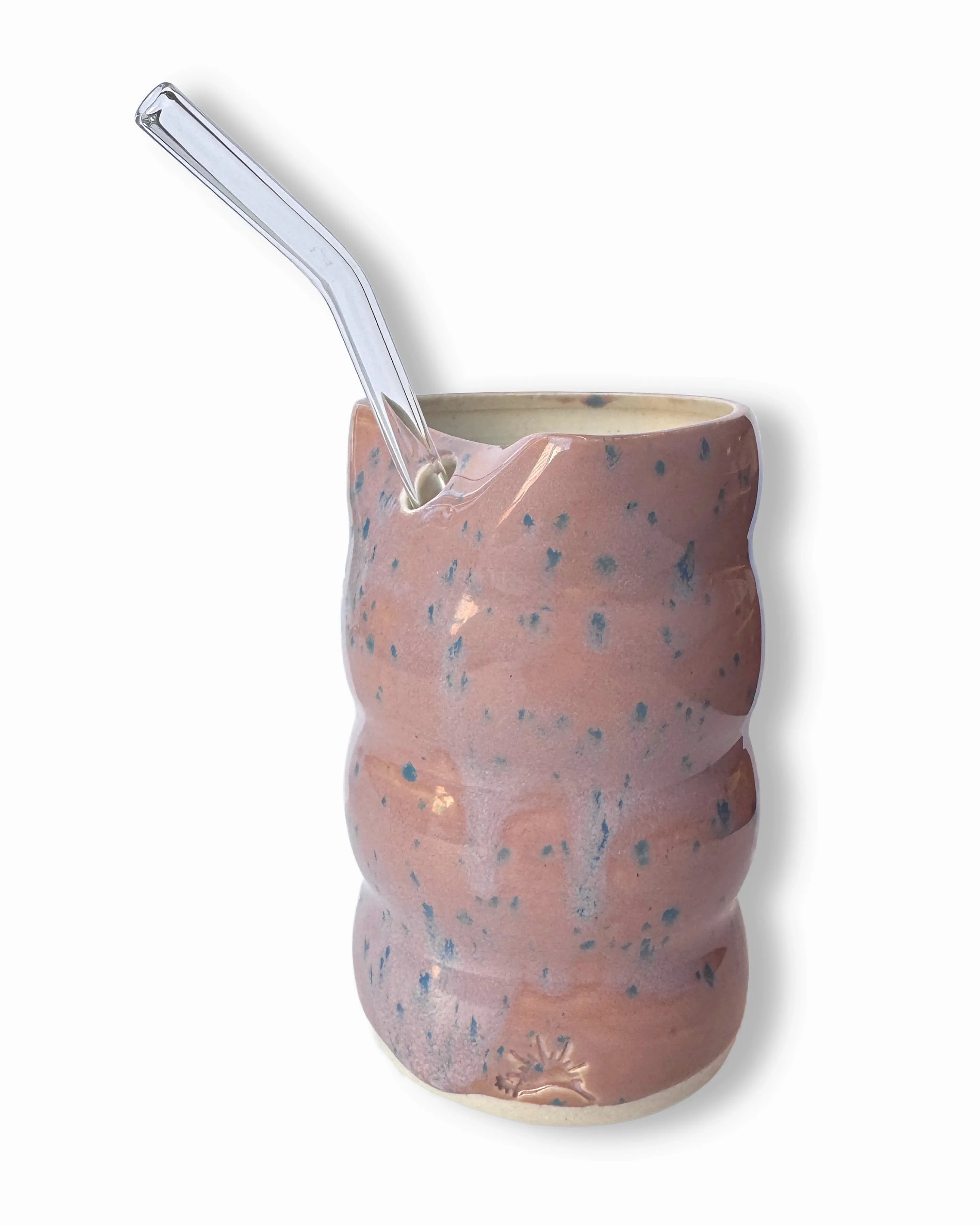Pottery Straw Tumbler