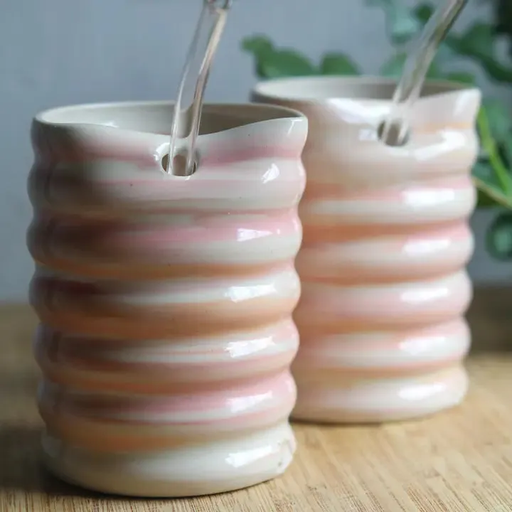 Pottery Straw Tumbler