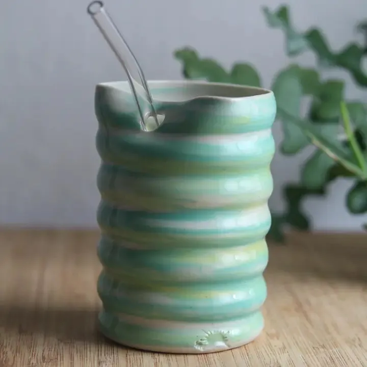 Pottery Straw Tumbler
