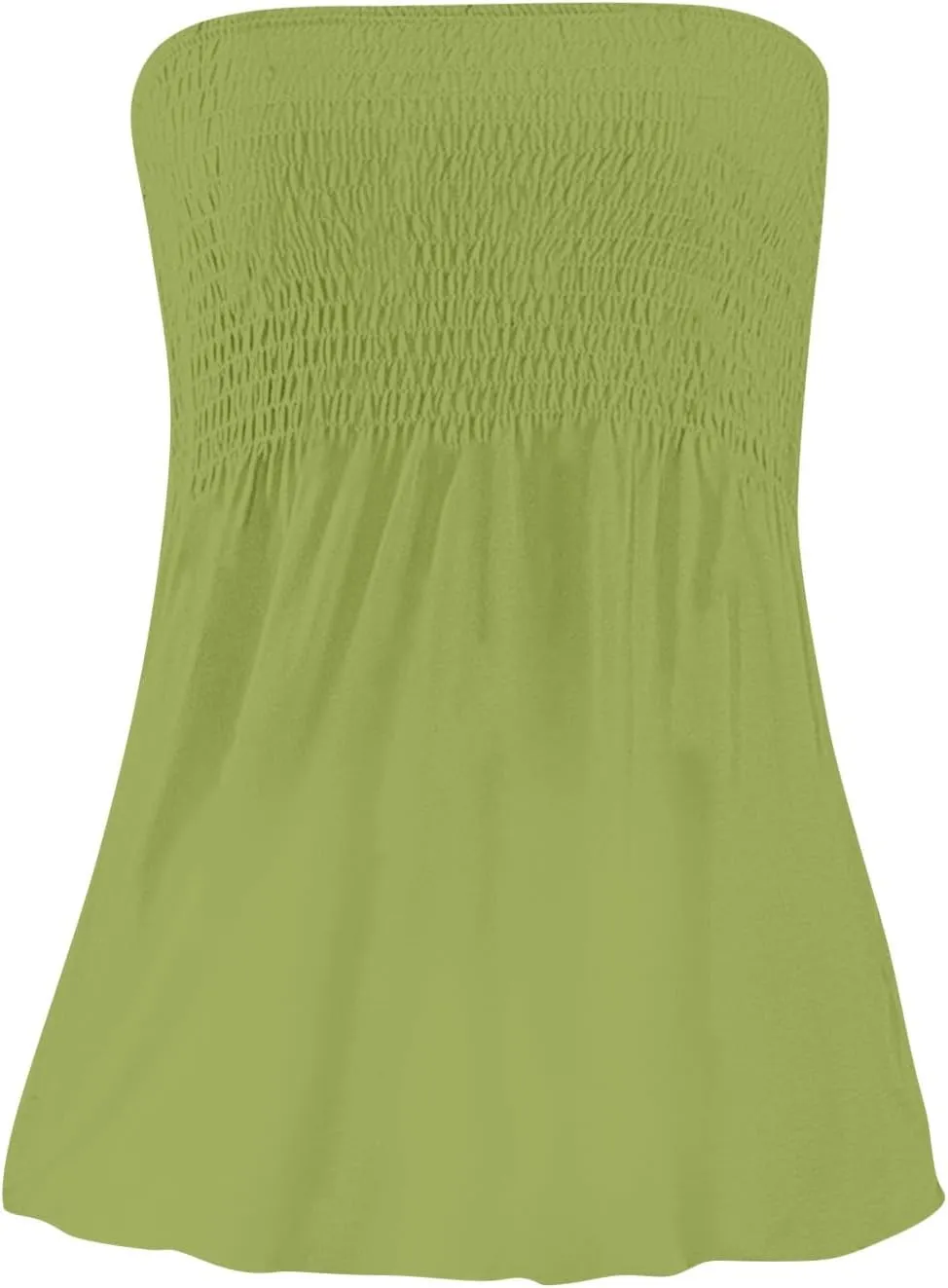 Summer Tube Tops for Women Going Out Sexy Sleeveless Off Shoulder Strapless Backless Pleated Elastic wrap Shirt Blouses