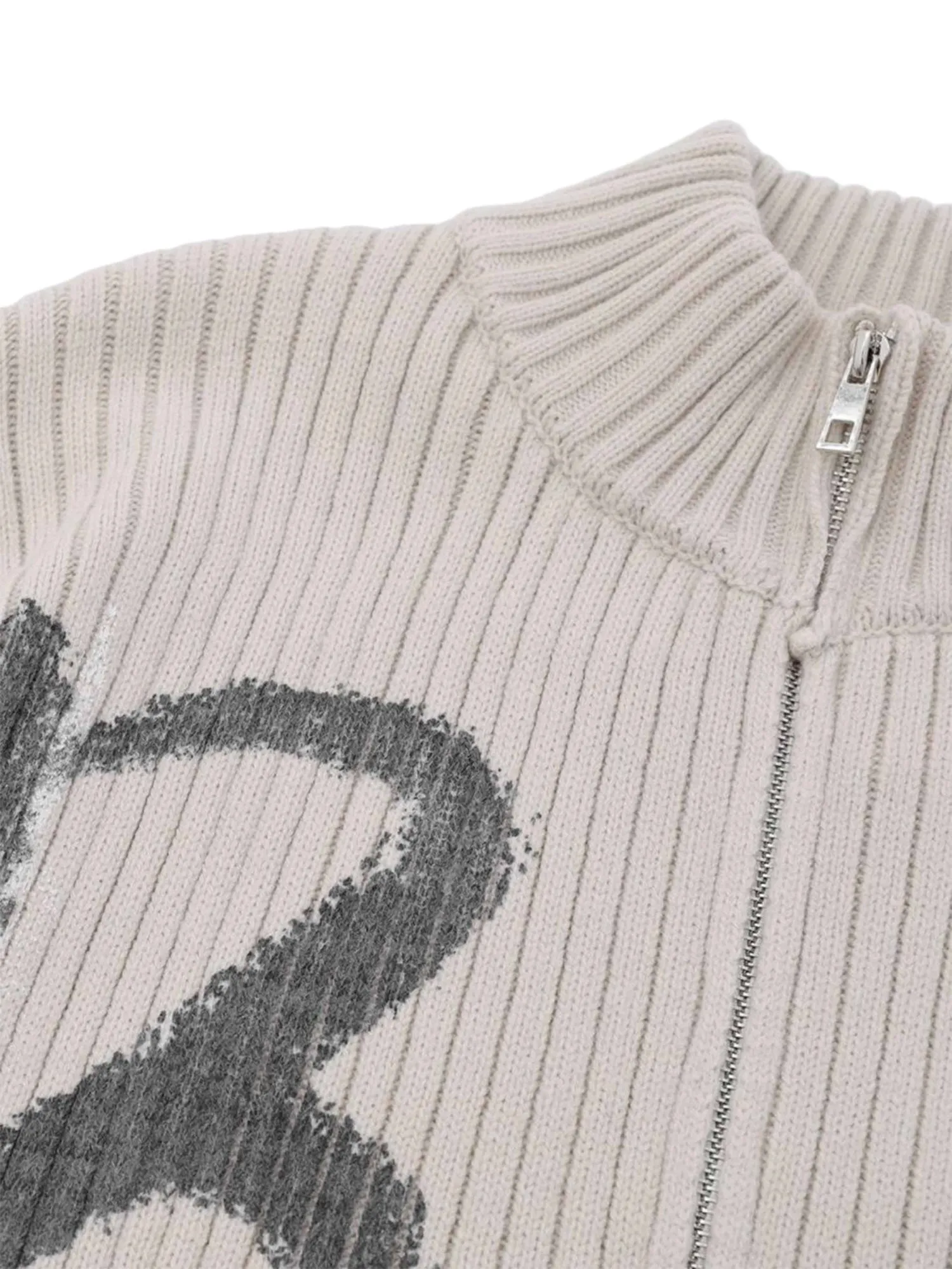 Thesupermade Graffiti Print Cardigan Sweater - 1988