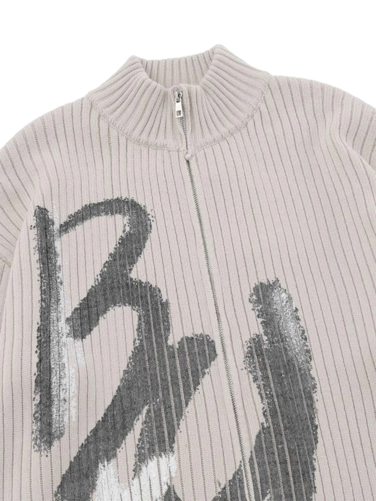 Thesupermade Graffiti Print Cardigan Sweater - 1988