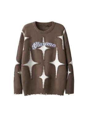Thesupermade Maillard Star Tassel Ripped Sweater - 1909