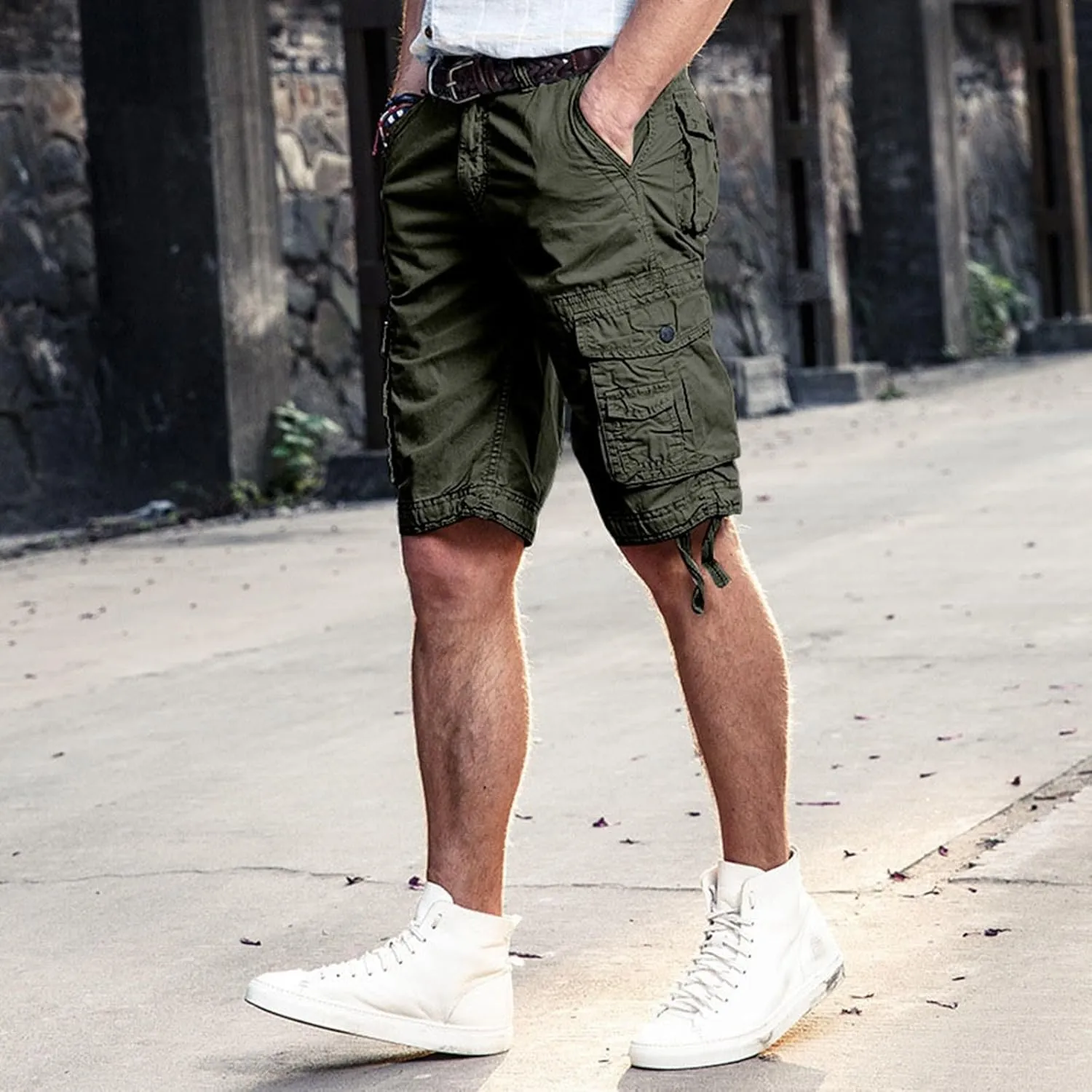 TUQIDEWU Mens Cargo Shorts, Tactical Shorts for Men Waterproof Breathable Hiking Fishing Short Pants with Pockets,not Belt