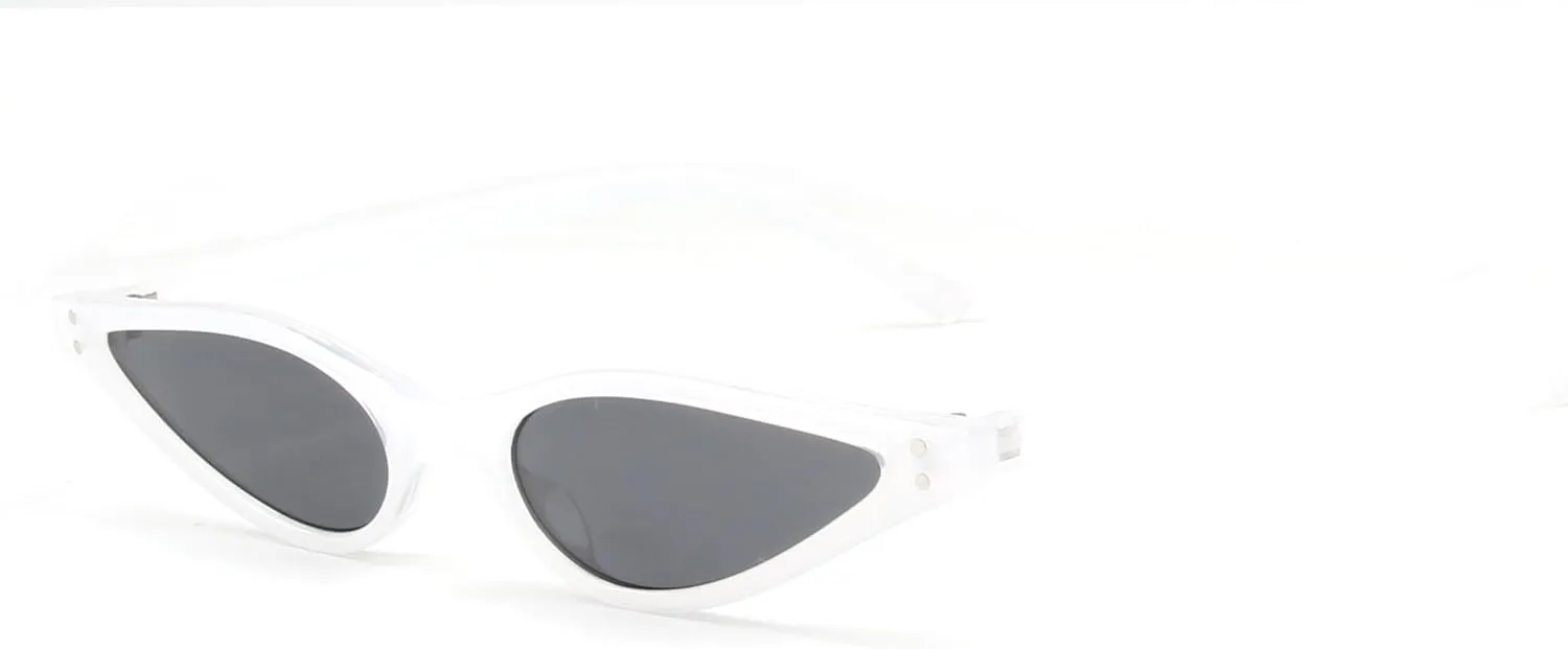 Vintage Cat Eye Sunglasses Small Rivet Women Designer Shades Sun Glasses
