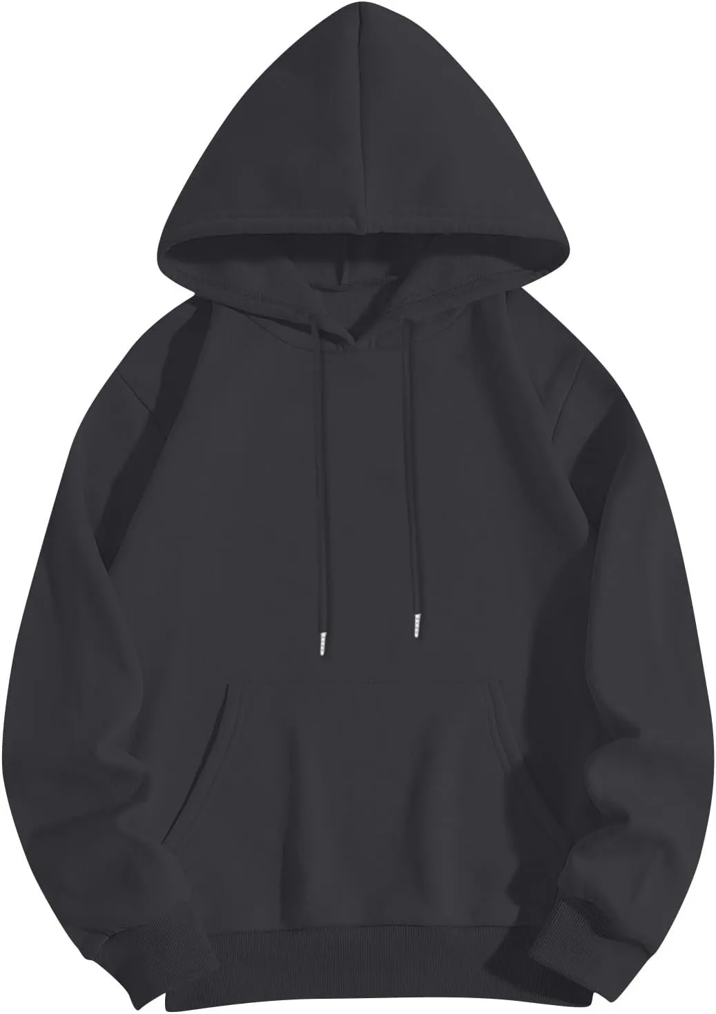 Womens Hoodies Fall Oversized Sweatshirt Preppy Fleece Pullover Solid Color Comfort Hoodie With Pockets