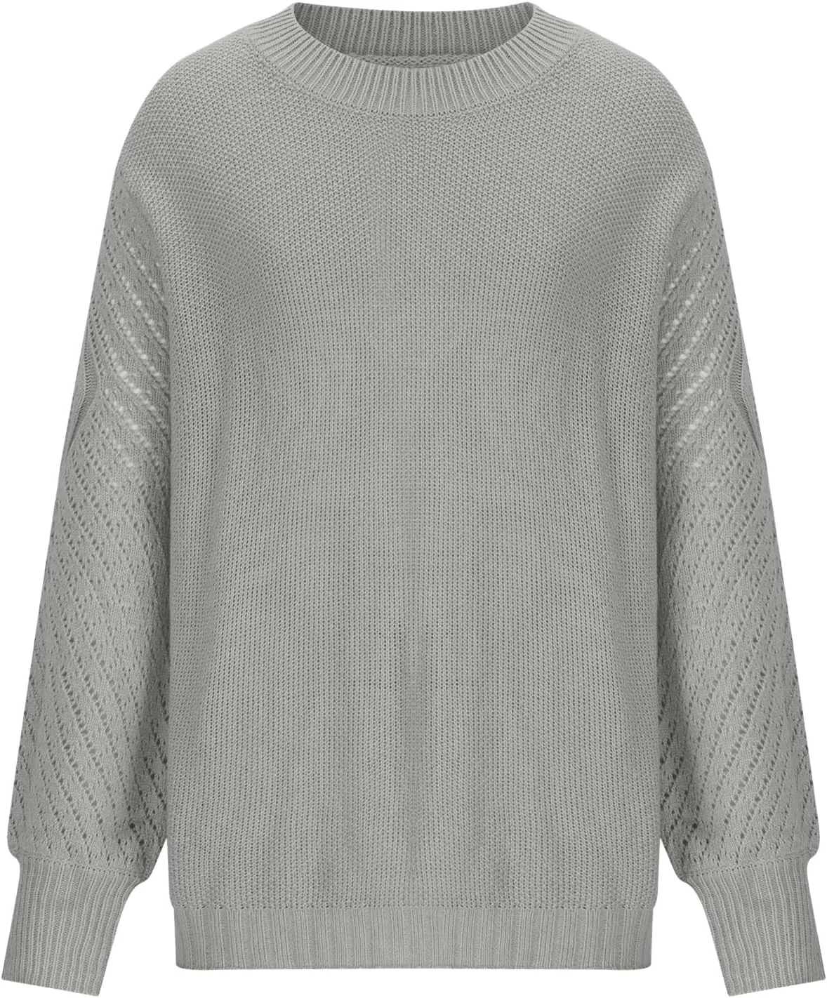 Womens Long Sleeve Pullover Sweater Cable Knit Crewneck Oversized Spring Fall Casual Tops Fashion Clothes Streetwear
