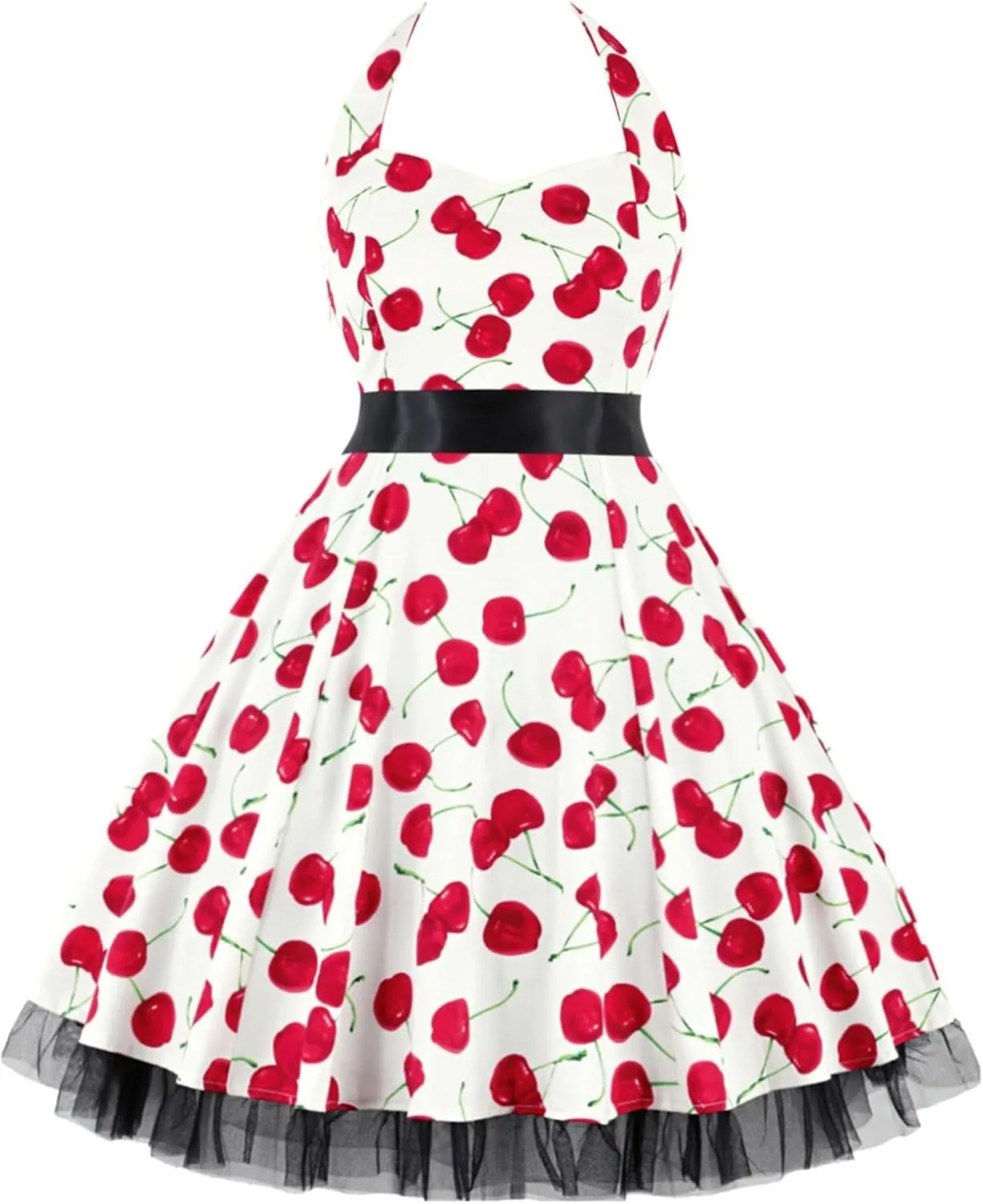 Women's Retro Floral Print Cocktail Dress Audrey Hepburn Style Homecoming Tea Party A-Line Swing Dress