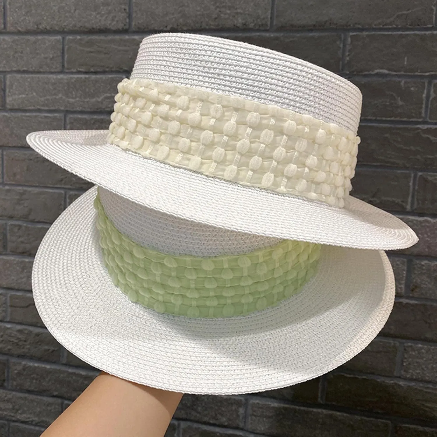 Women's White Sun Hat Adjustable - Outdoor Swim Beach Pool Hat Wide Brim Summer Sun Protection Sun Hats