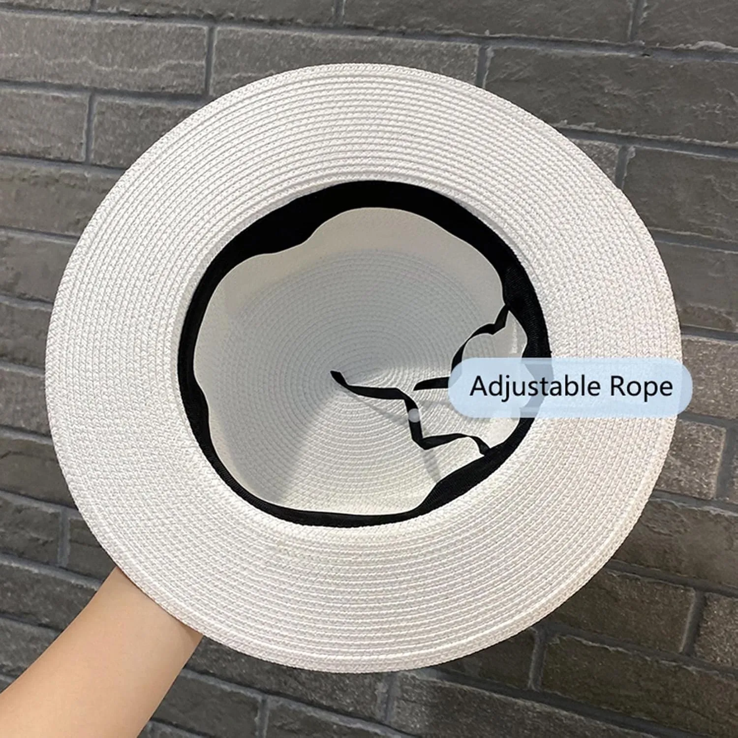 Women's White Sun Hat Adjustable - Outdoor Swim Beach Pool Hat Wide Brim Summer Sun Protection Sun Hats